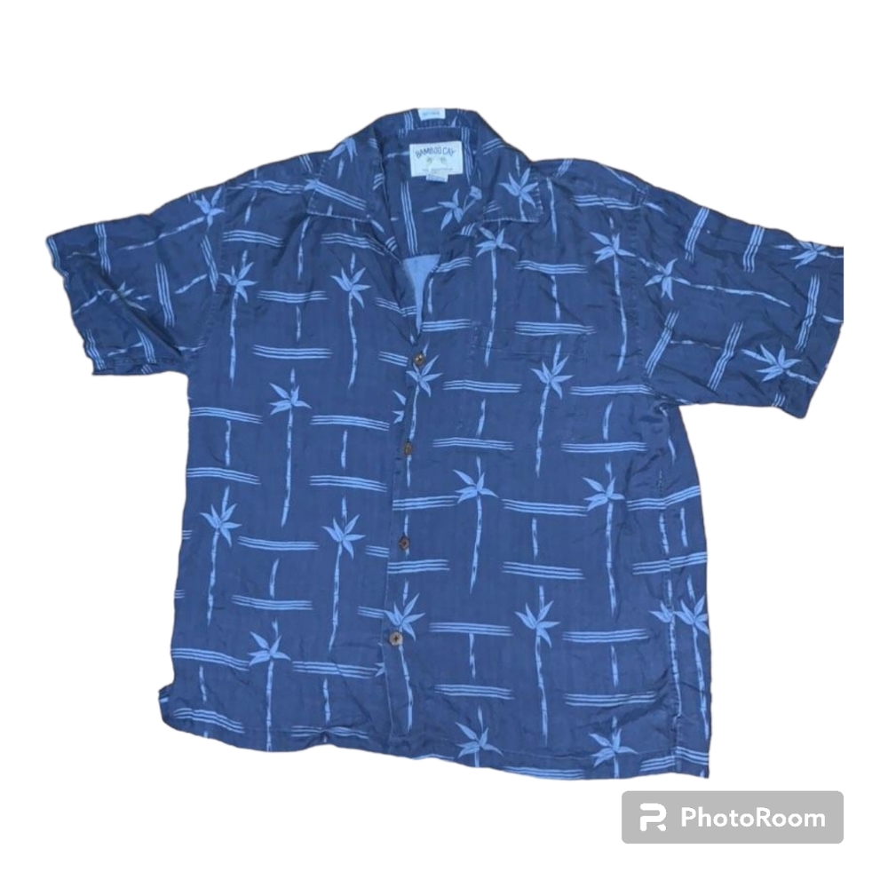 Vintage Bamboo Cay 100% silk button up shirt